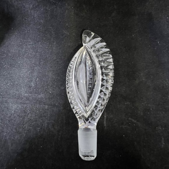 Vintage Pressed Glass Perfume Bottle With Feather Plume Stopper - Picture 7 of 9